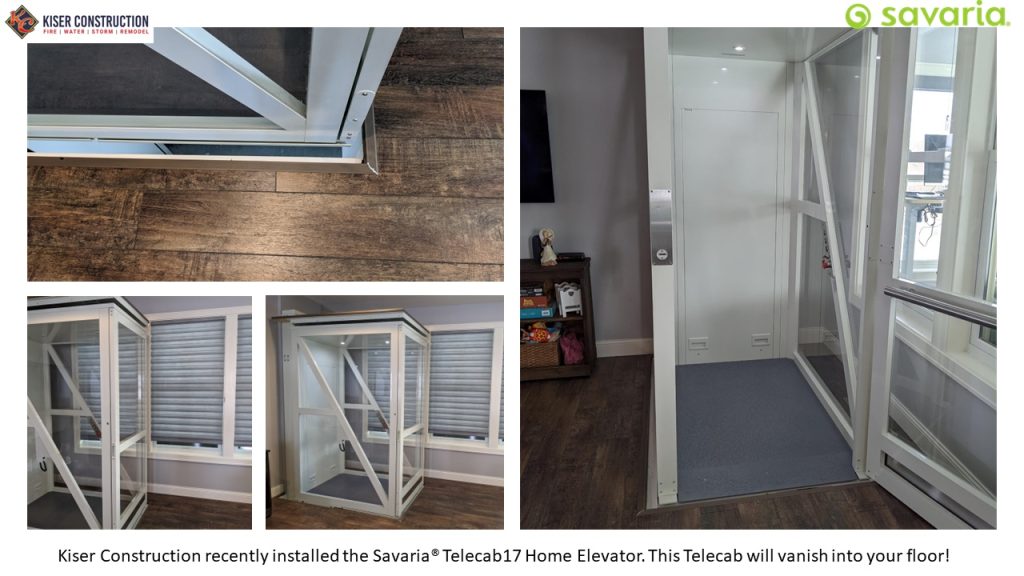 Installation of a Savaria Telecab17 Home elevator, which vanishes into the floor