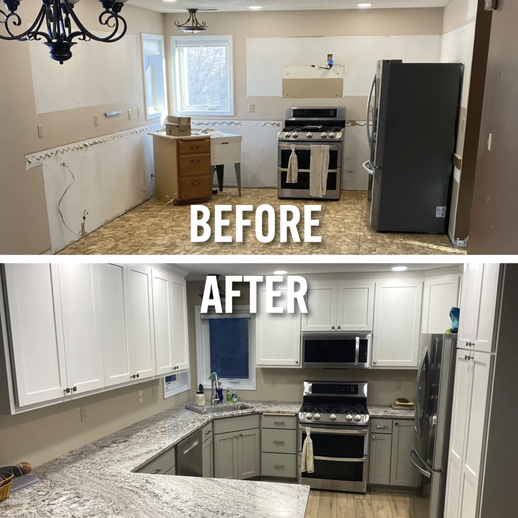 water damage kitchen remodel