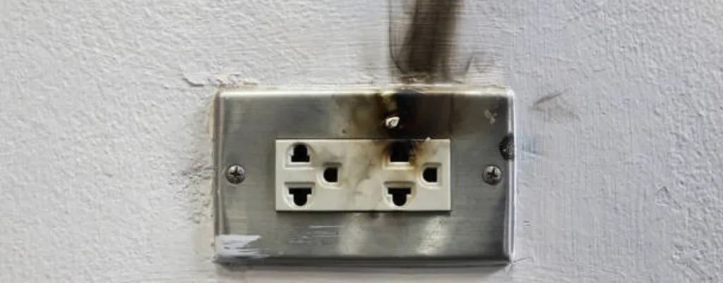 damaged electrical outlet