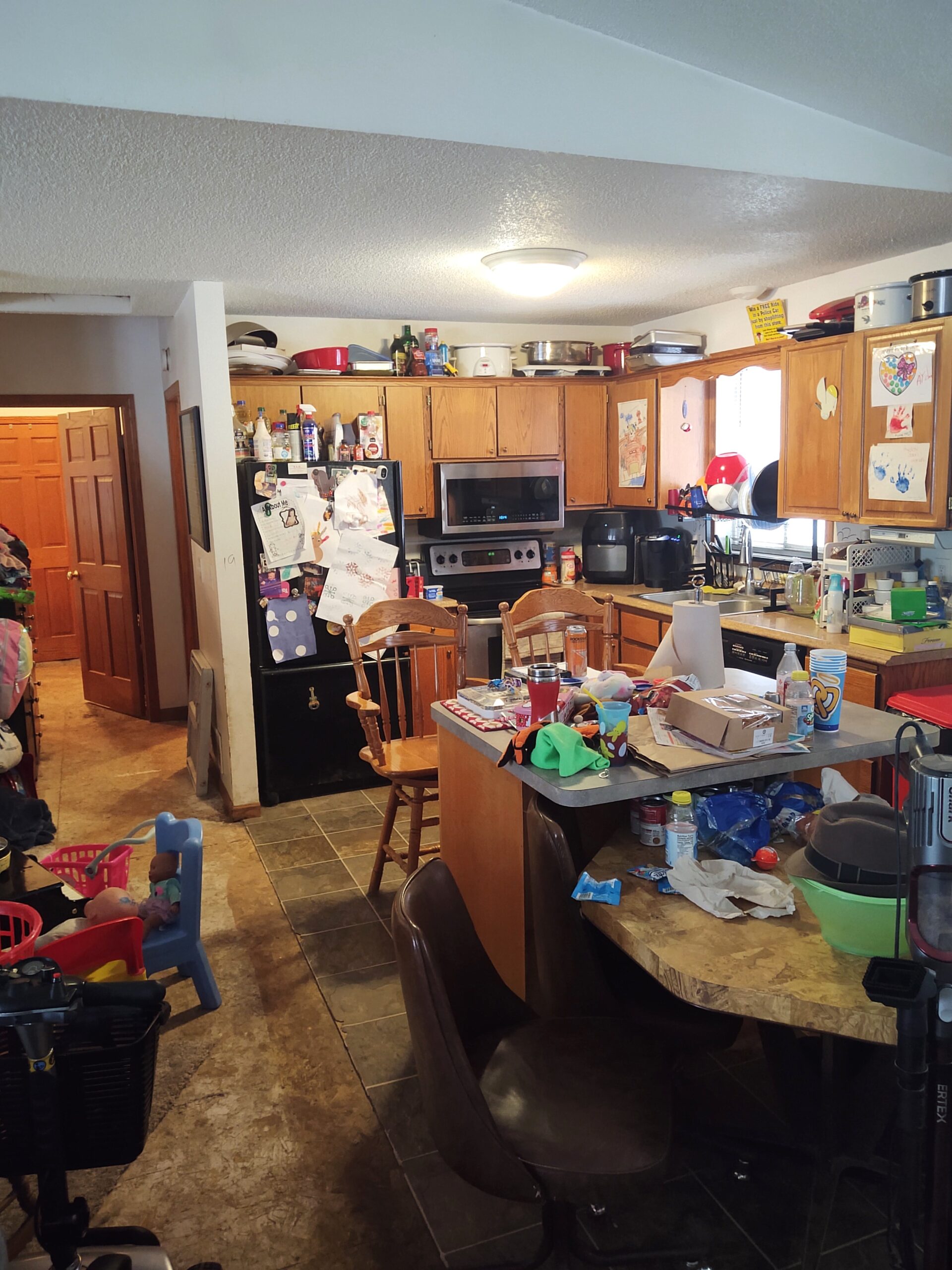 water damaged kitchen before photo