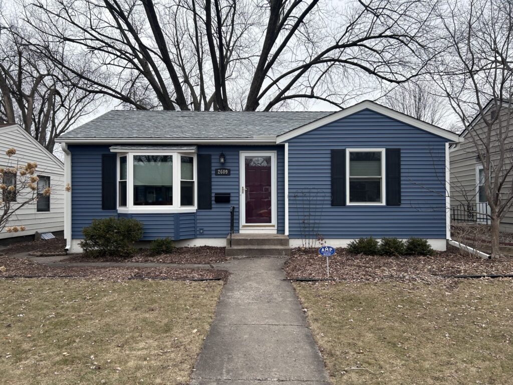 new blue siding