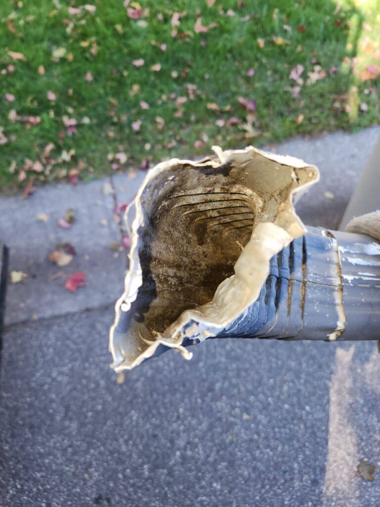 damaged downspout