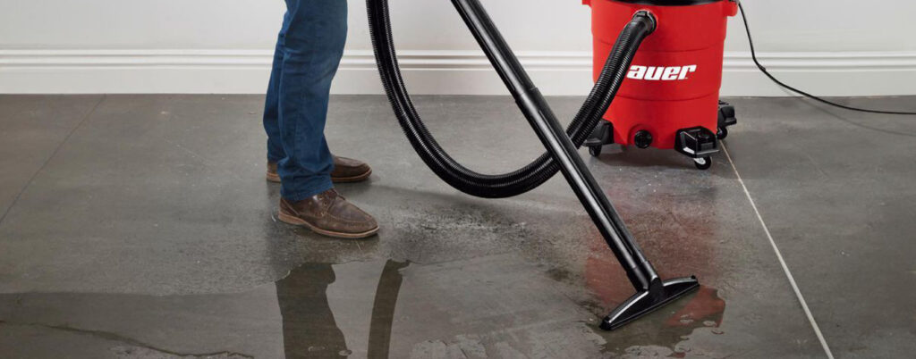 start drying out water damage with a shop vac